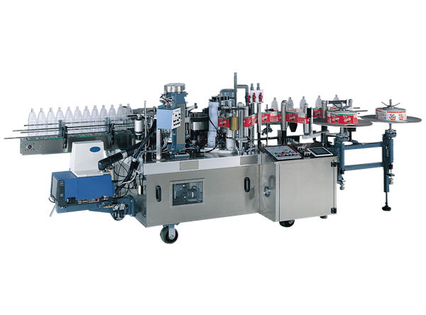Máquina etiquetadora automática de pegamento para botellas pequeñas